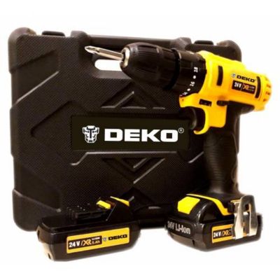 Deko 24 V 5000 mA XR x 2 Li-ion ift Akl (Darbesiz) Profesyonel Vidalama ?arjly Matkap